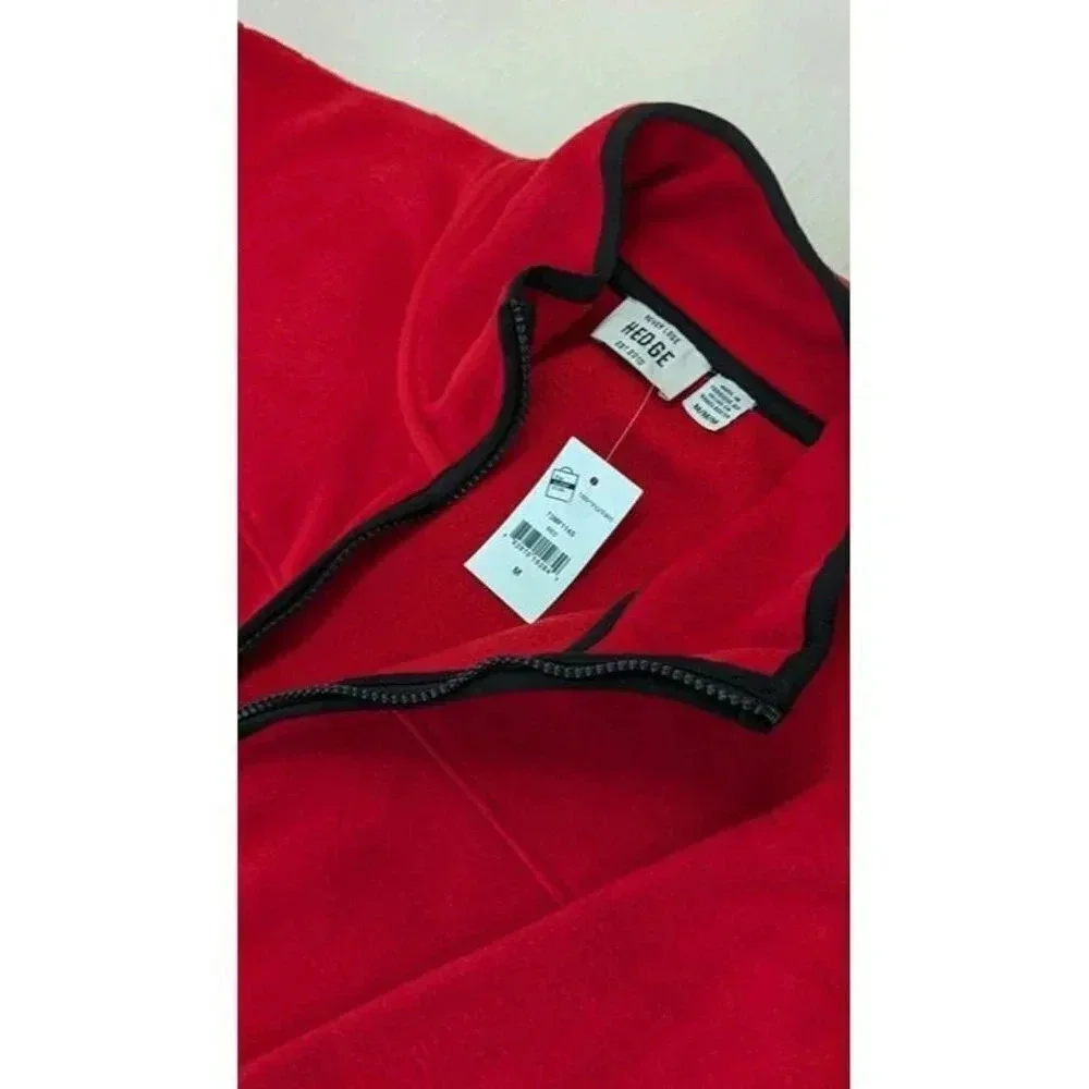 NWT Never Lose HEDGE Men's Zipper Front Fleece Jacket Red Size M (MSRP $79)